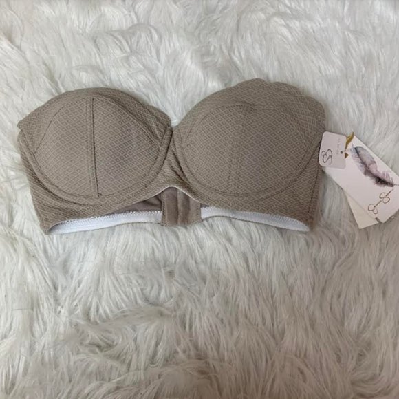 NEW Jessica Simpson Scallop Bandeau Bikini - Picture 3 of 5